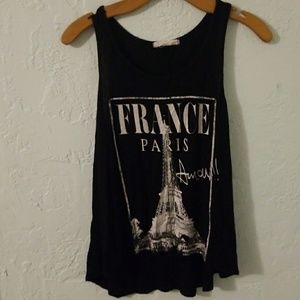 Papaya sz S loose black tank Paris France Amour